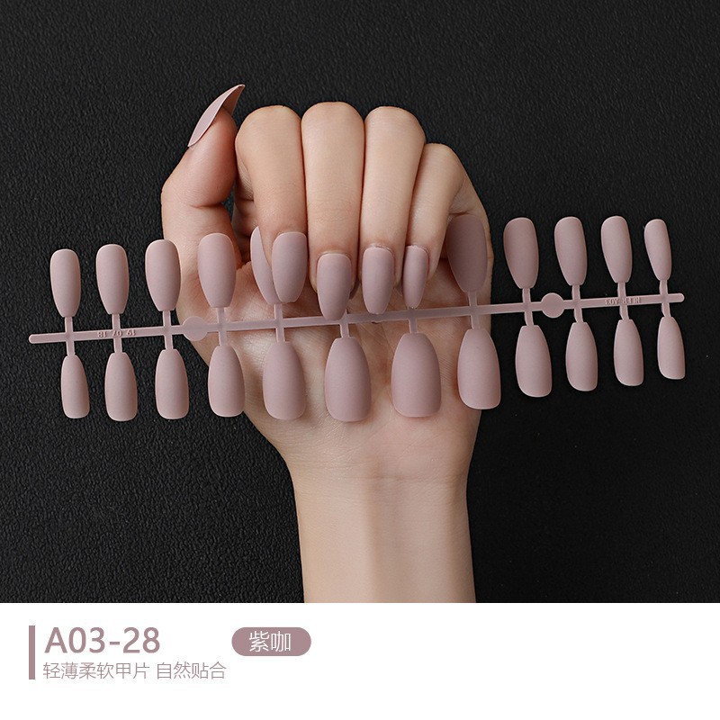 Custom-made matte ballet nail strips, nail plates, nail patches, 24 pieces, matte coffin nails, false nails, manicure pic 9