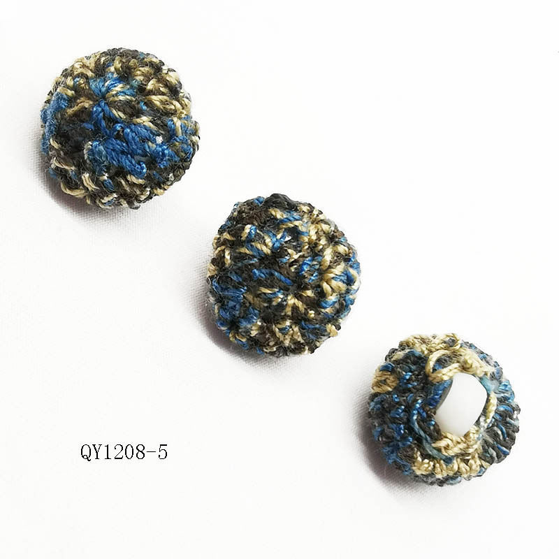 国潮风手勾渐变色毛线纽扣连衣裙毛衣DIY手工纽扣详情10