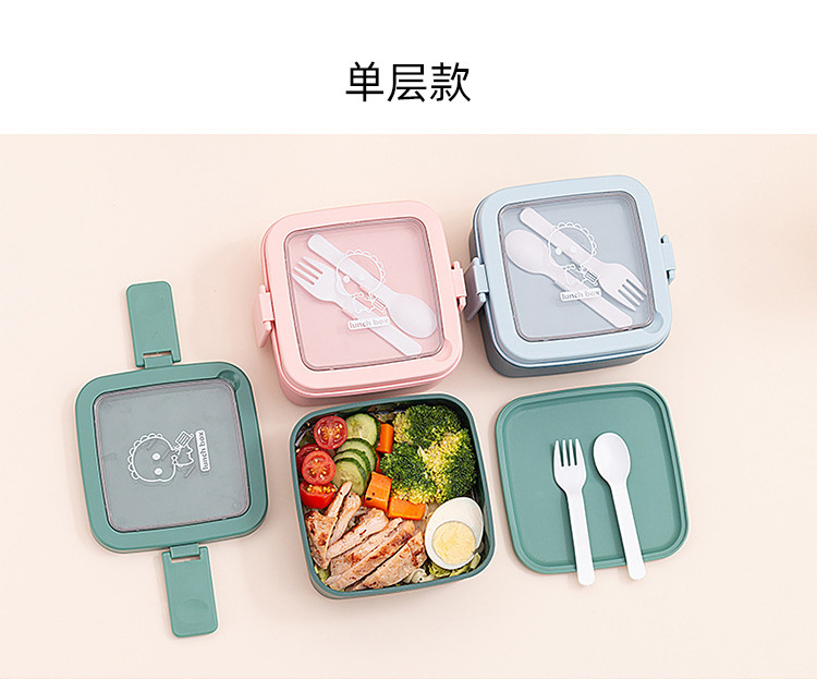创意双层可收纳日式学生饭盒便当盒可微波加热午餐上班族便携详情18