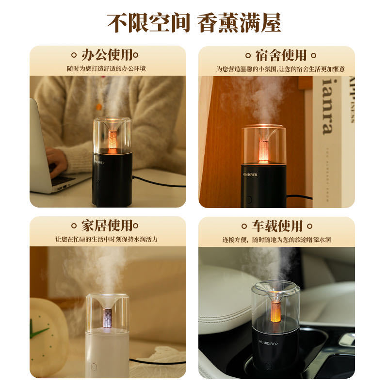 New car humidifier, car aroma diffuser, fog volume ambient light, indoor mini aroma diffuser, desktop candlelight light pic 10