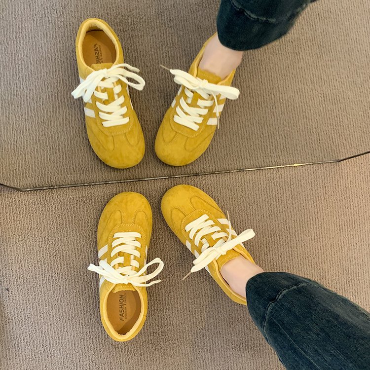 复古红色德训鞋女款小白鞋2025新款休闲板鞋运动厚底阿甘鞋详情13