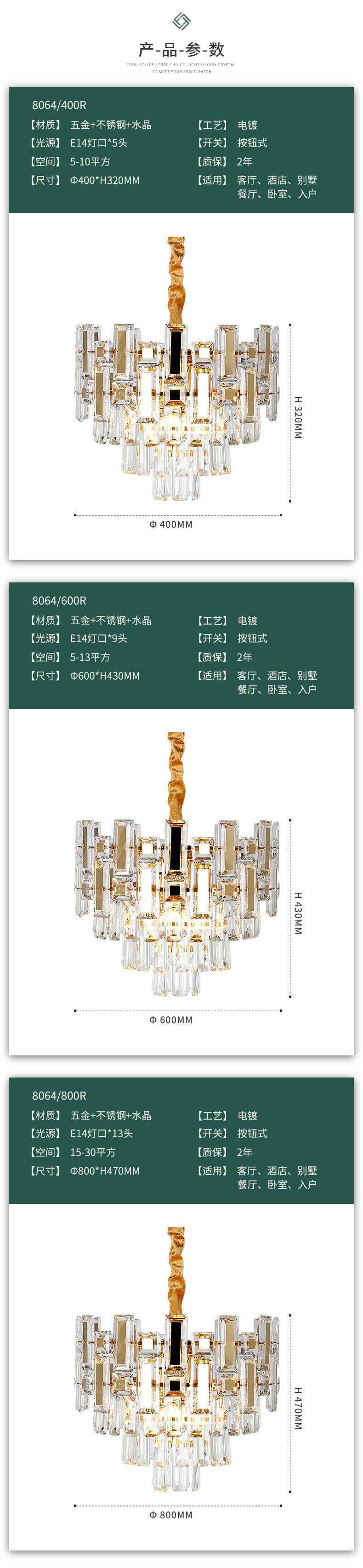 后现代欧式轻奢水晶吊灯简约客厅卧室灯饰别墅大气水晶吊灯详情4
