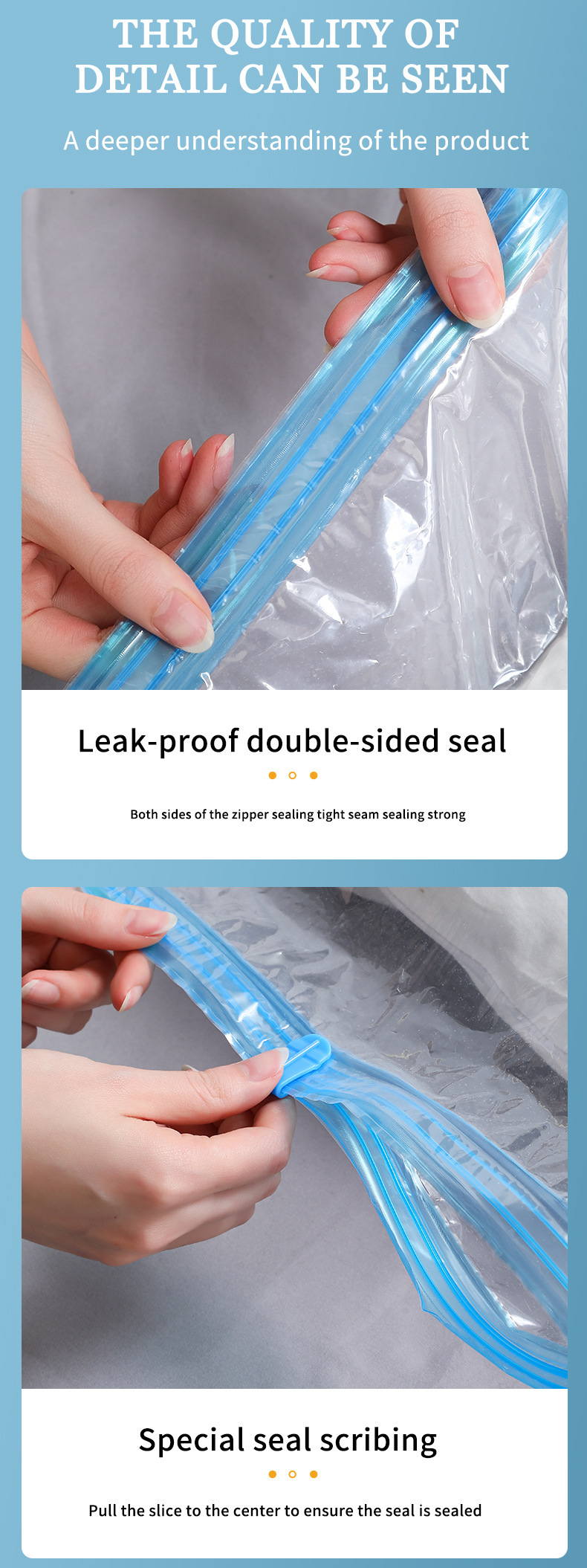 Transparent vacuum compression bag, seasonal clothing storage bag, clothes and quilt storage bag, hand roll, thickened explosion-proof zipper pic 16