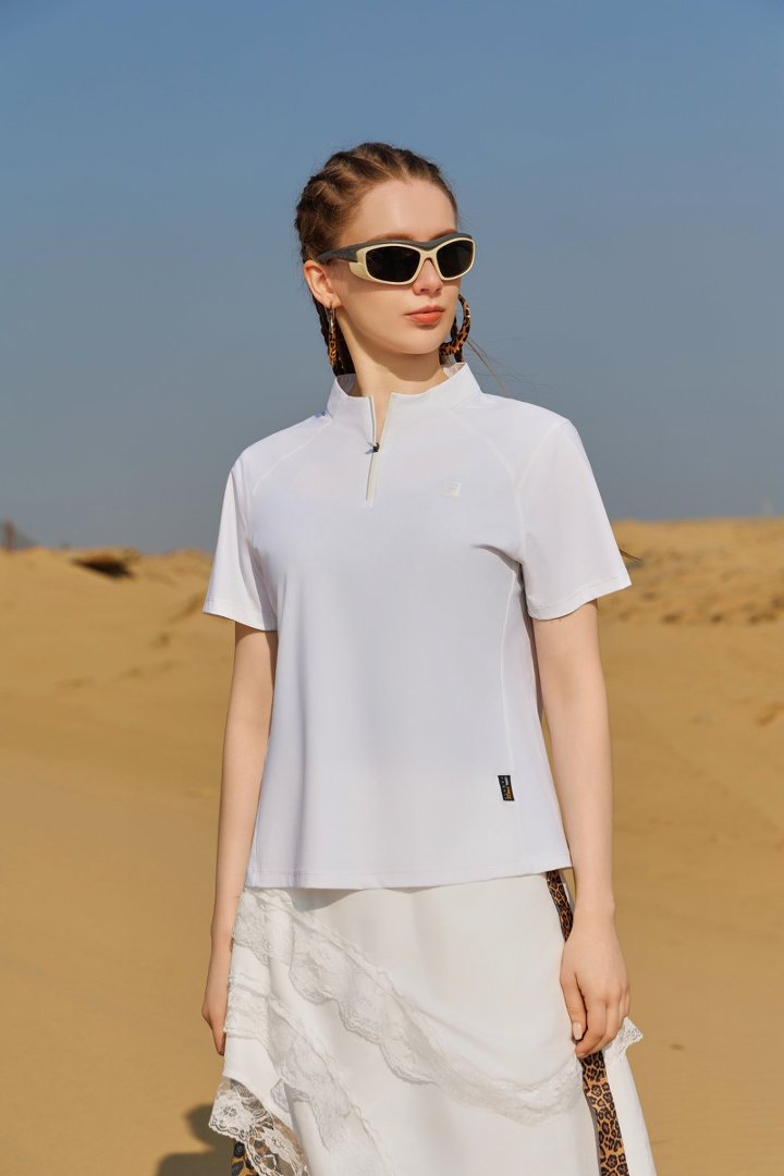 Summer 26 short-sleeved half-zipper slimming yoga top for women, breathable and quick-drying T-shirt, outdoor sports 800 pic 4