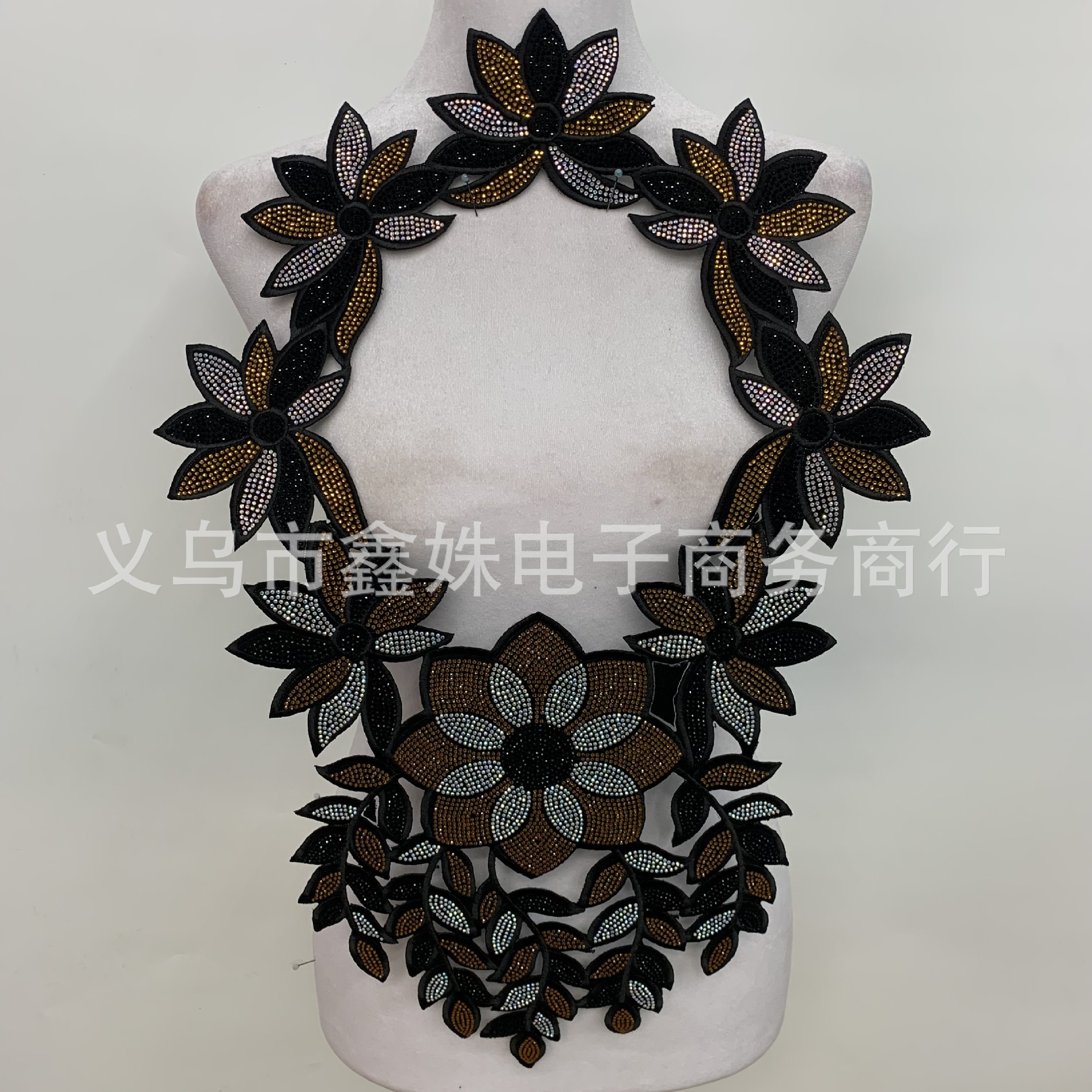 Full diamond back adhesive ironing DIY diamond-encrusted colored diamond shiny collar decoration fake collar collar accessories and auxiliary materials pic 22