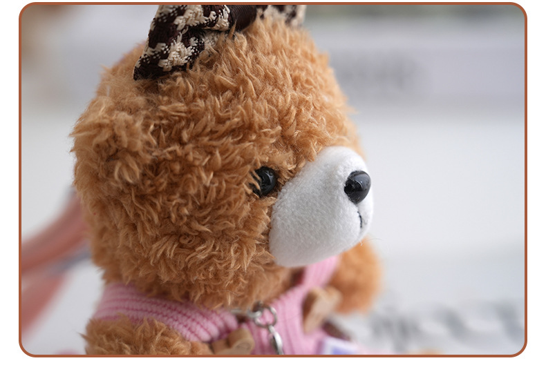Cute internet-famous overalls, camera, teddy bear, plush toy, hanging ornament, cartoon costume, fabric doll, toy bag decoration pic 14