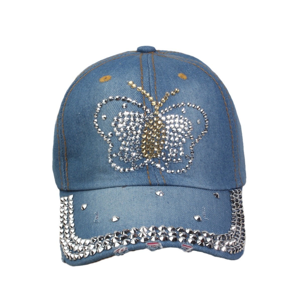 牛仔镶钻棒球帽弯檐男帽女帽百搭款遮阳鸭舌帽夏季休闲百搭帽子详情16