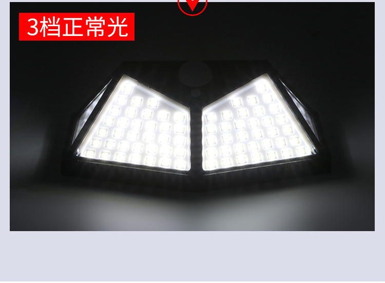 Cross-border 100led solar wall lamp, human body sensing light control, waterproof garden lamp, outdoor small street lamp, solar lamp pic 10