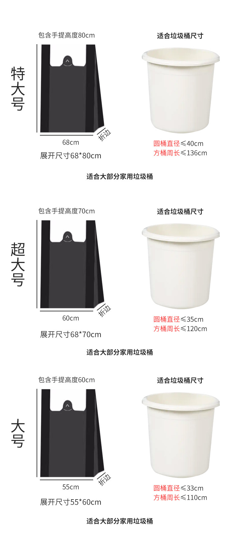 批发大号特厚垃圾袋背心黑色工厂直销家用厨余厨房商用大桶手提袋详情20