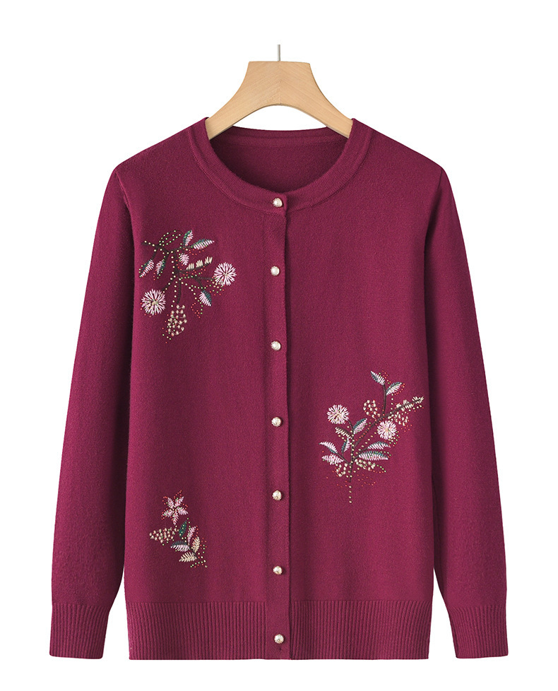 老年人春秋新款针织薄款外套女妈妈春装毛衣老太太开衫奶奶装衣服详情21