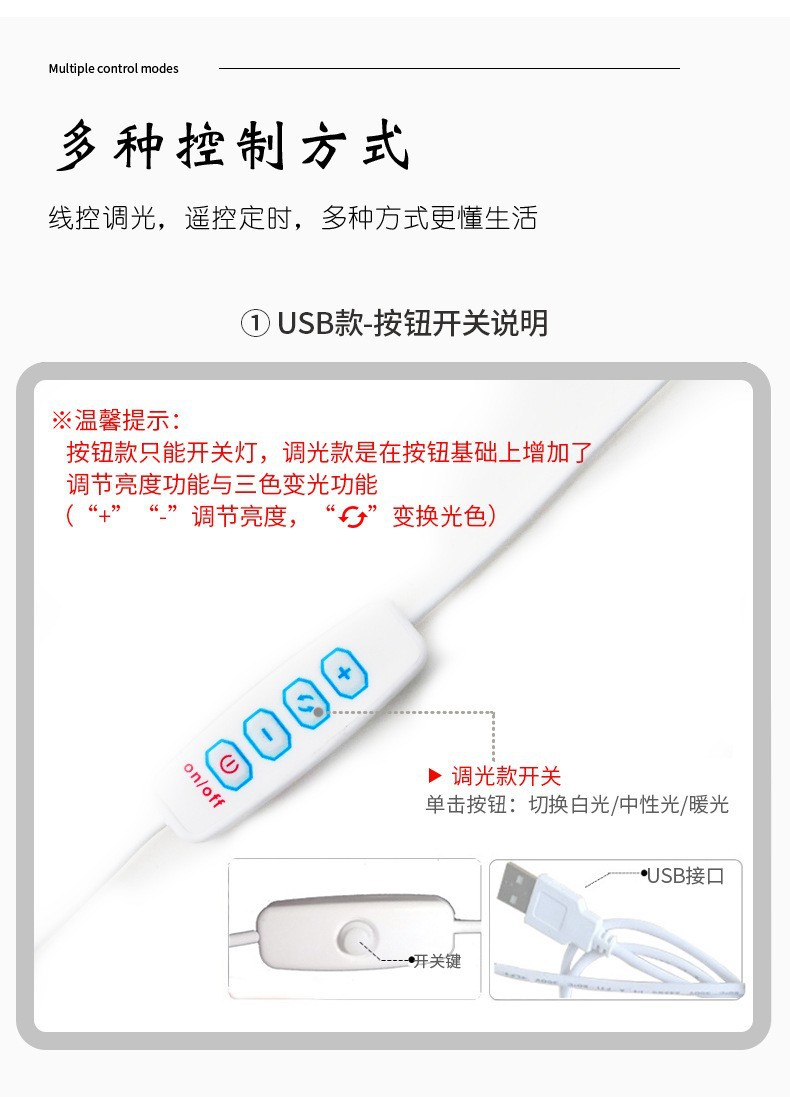 北欧实木布艺usb台灯装饰卧室床头灯书房民宿舍遥控led小夜灯创意详情10