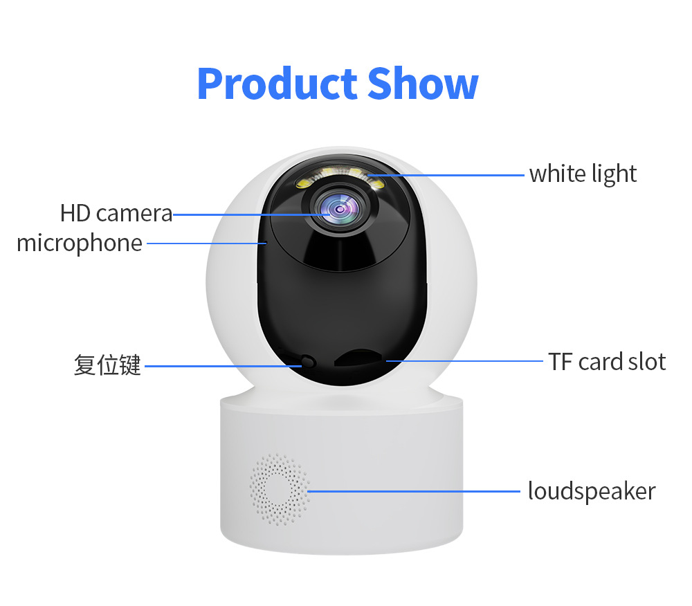 跨境室内家用监控摄像头无线WiFi高清全彩夜视手机远程监控器厂家详情20