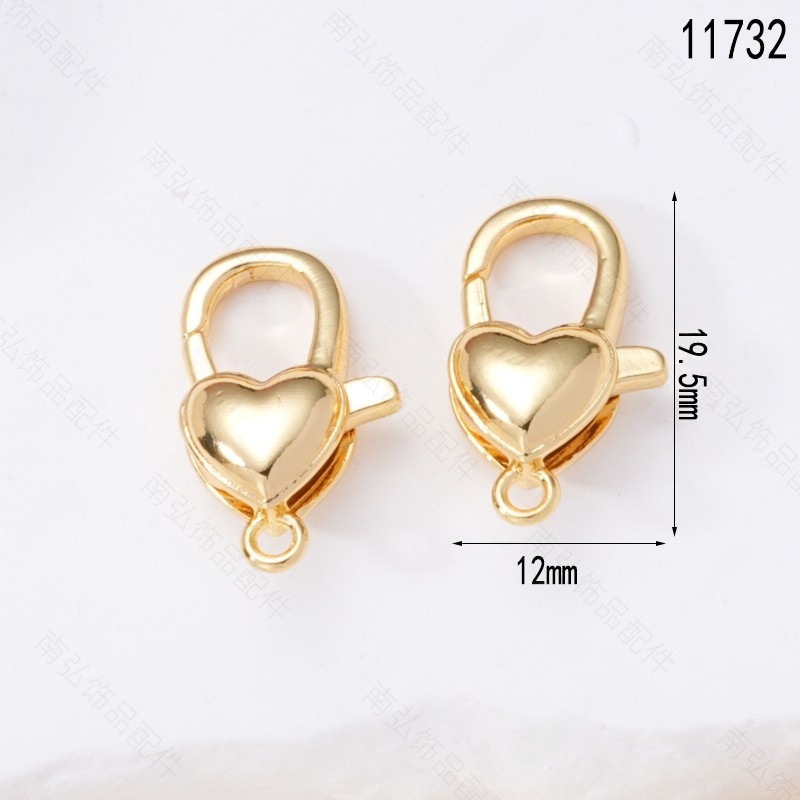 Pearl necklace clasp rose shell blade pin clasp connection end clasp sweater chain diy jewelry accessory pearl necklace clasp head full inlay zircon heavy industry lobster clasp spring clasp handmade end clasp sweater chain pic 13