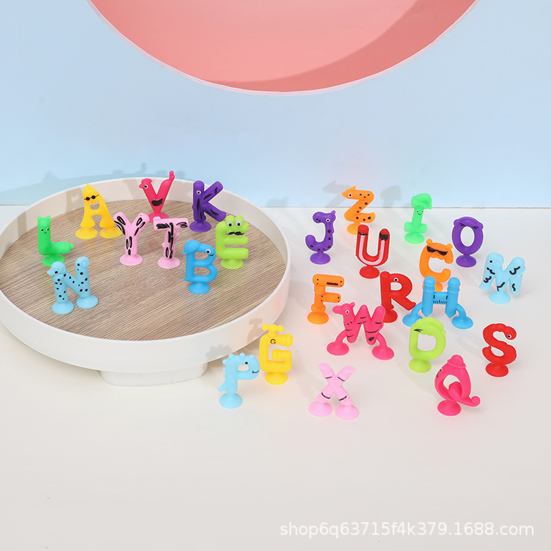 热销新款卡通吸盘字母玩具吸吸粘粘乐洗澡坐车过家家玩具详情5