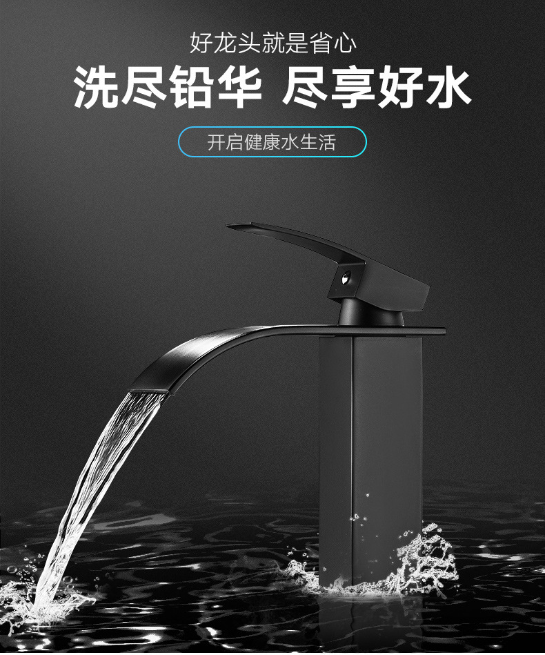 Cross-border foreign trade, simple brushed gold, all-brass sink, bathroom basin, hot and cold, high countertop basin, faucet pic 7