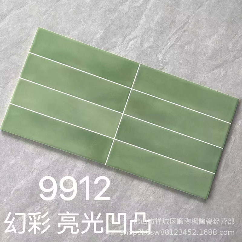 墨绿色格子瓷砖300*600亮光哑光面包砖北欧商铺卫生间墙面砖厨房详情7