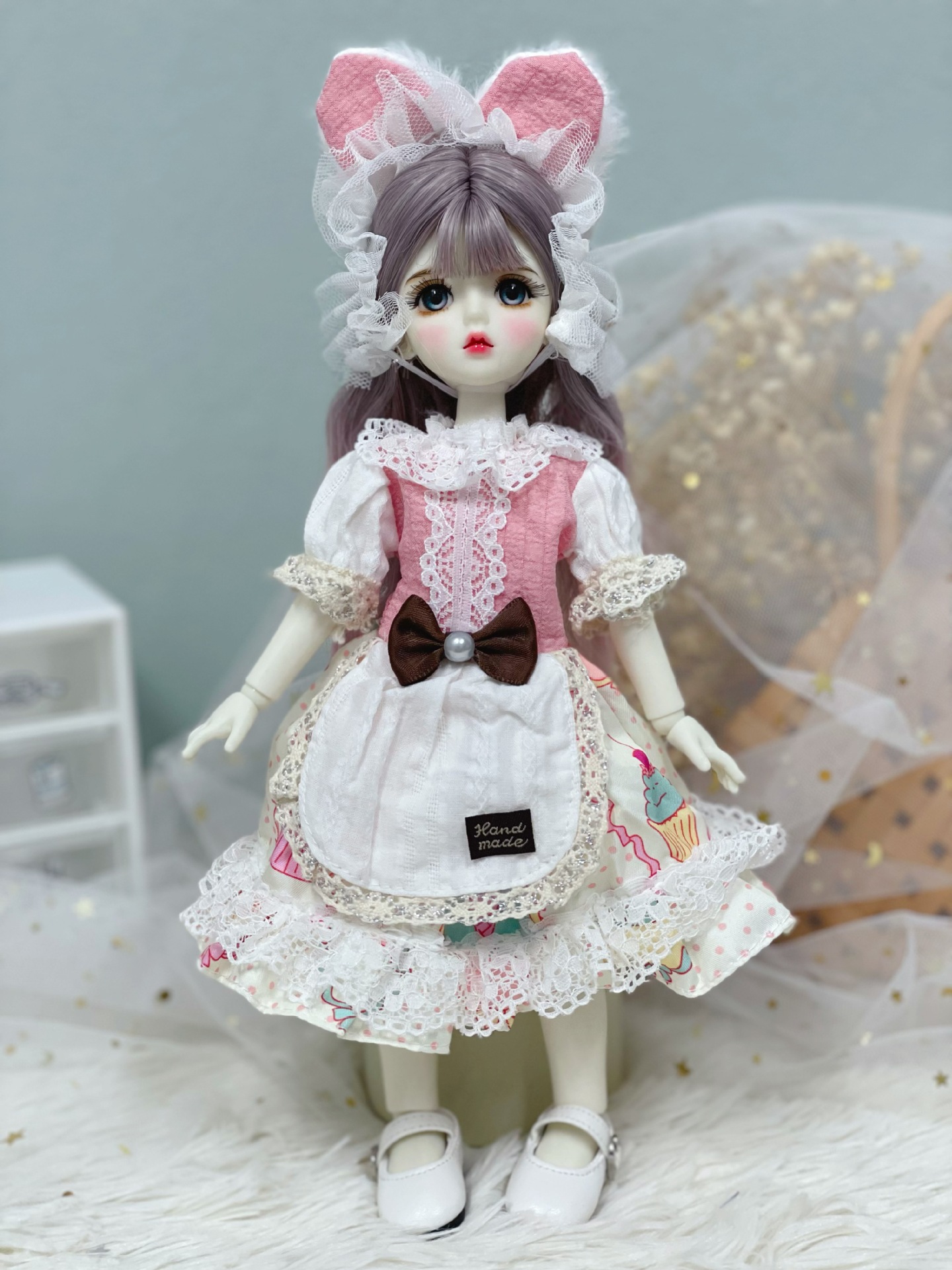 6 points bjd doll dress-up clothes, 30 cm doll set dress, autumn and winter outfits, Lolita jk maid dress pic 39