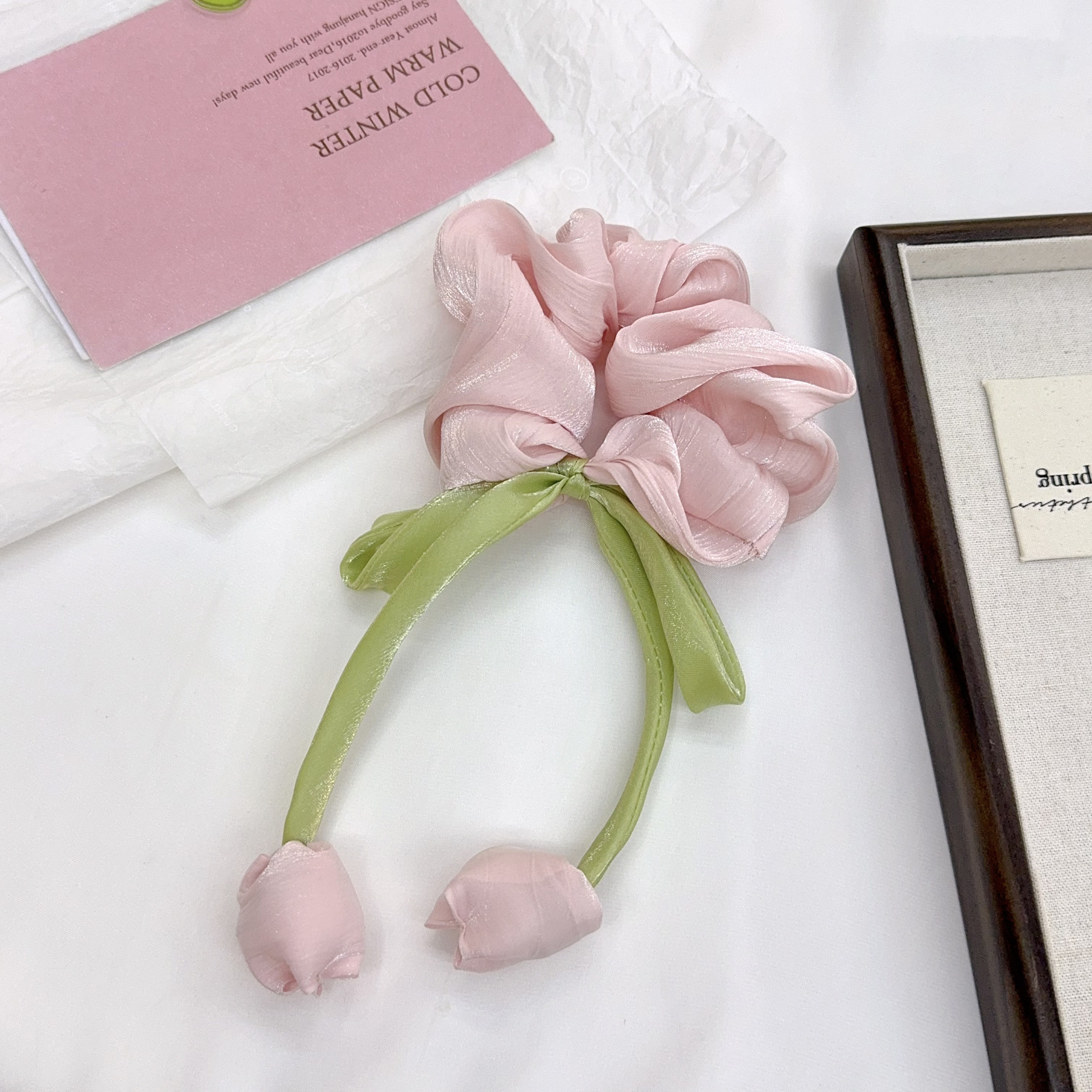 甜美郁金香百搭大肠发圈女高级感气质发饰网红新款高马尾高端发绳详情5