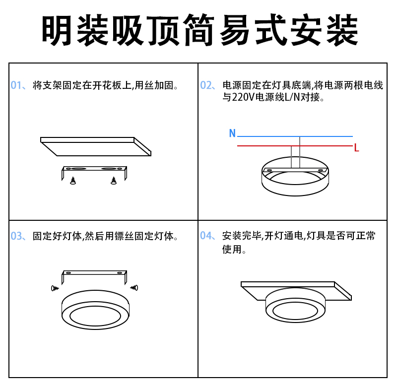 超薄明装筒灯圆形led小吸顶吊顶安装过道灯入户走廊铝窄边天花灯详情9