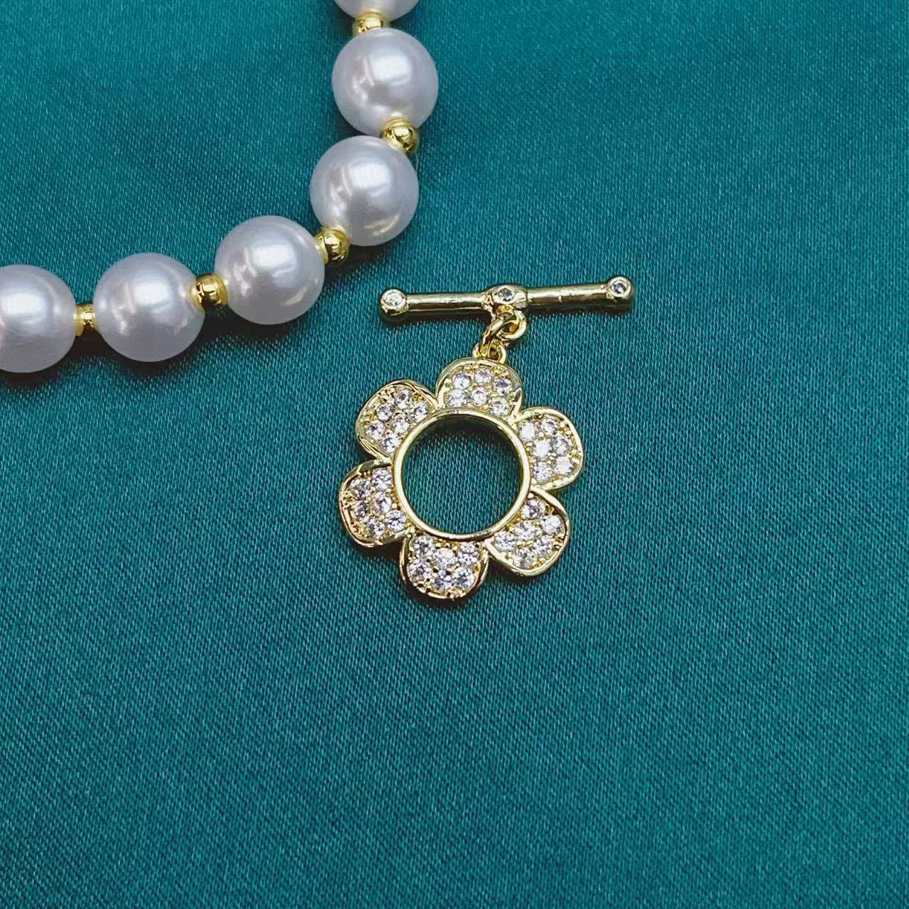 18K copper flower color retention inlaid zircon OT clasp connection clasp tail clasp necklace bracelet diy handmade jewelry pic 6