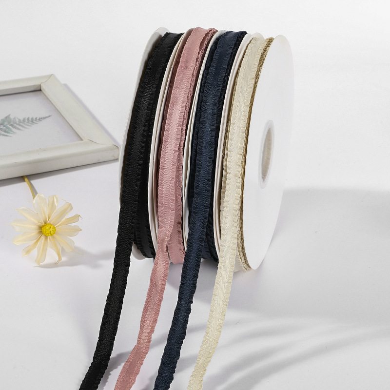 韩版定制款涤纶荷叶边缎面丝带皱边DIY裙边褶皱织带详情10