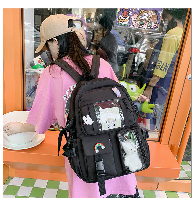 日系初高中生双肩包潮牌可爱小学生书包 韩版原宿ins风通勤背包女详情11