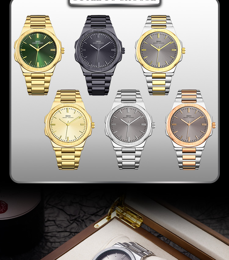 IBSO男士石英表時(shí)尚金屬表帶簡(jiǎn)約商務(wù)男表跨境爆款腕表詳情5