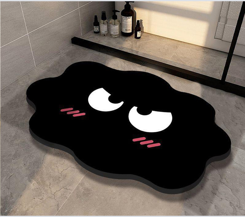 Diatom mud cartoon floor MATS for bathrooms, water-absorbing and quick-drying anti-slip foot MATS for lobbies, dirt-resistant and easy-to-clean door MATS pic 2
