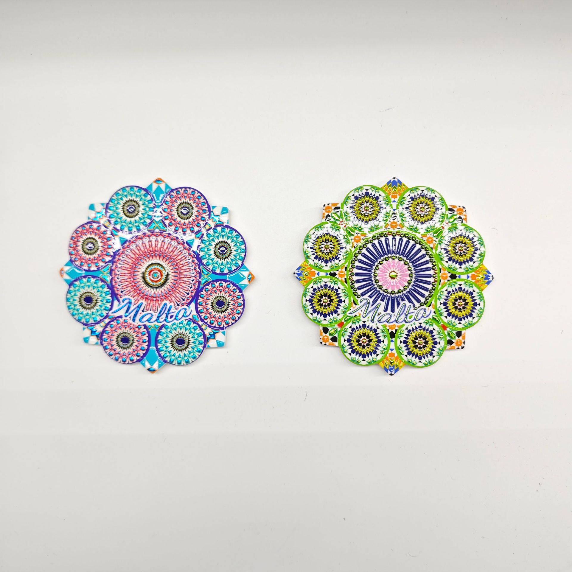 Multi-angled petal retro patterned ceramic 3D embossed and embossed coasters, home decorative, heat-insulating and waterproof coasters pic 5