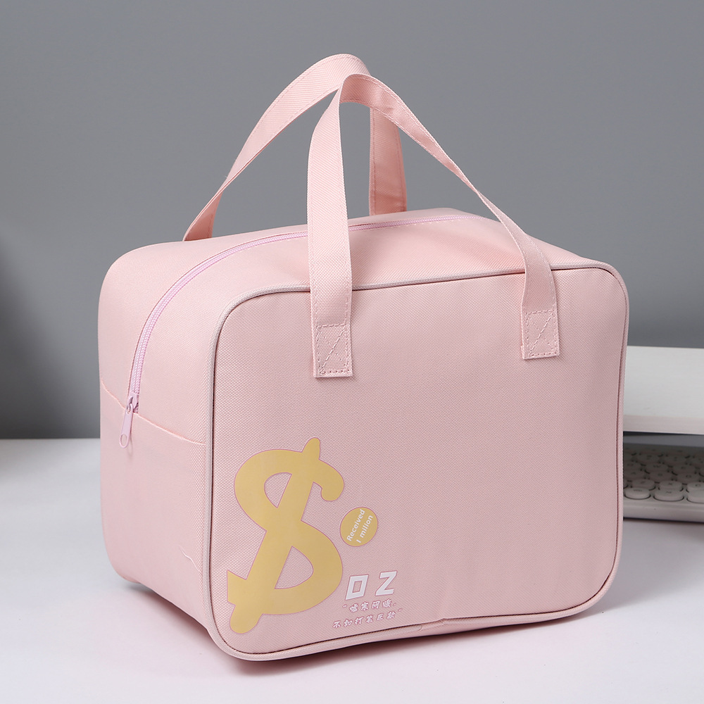 Student party large-capacity fashionable hand-held insulated aluminum foil bento bag, Oxford cloth bag with rice, office worker lunch box bag pic 5