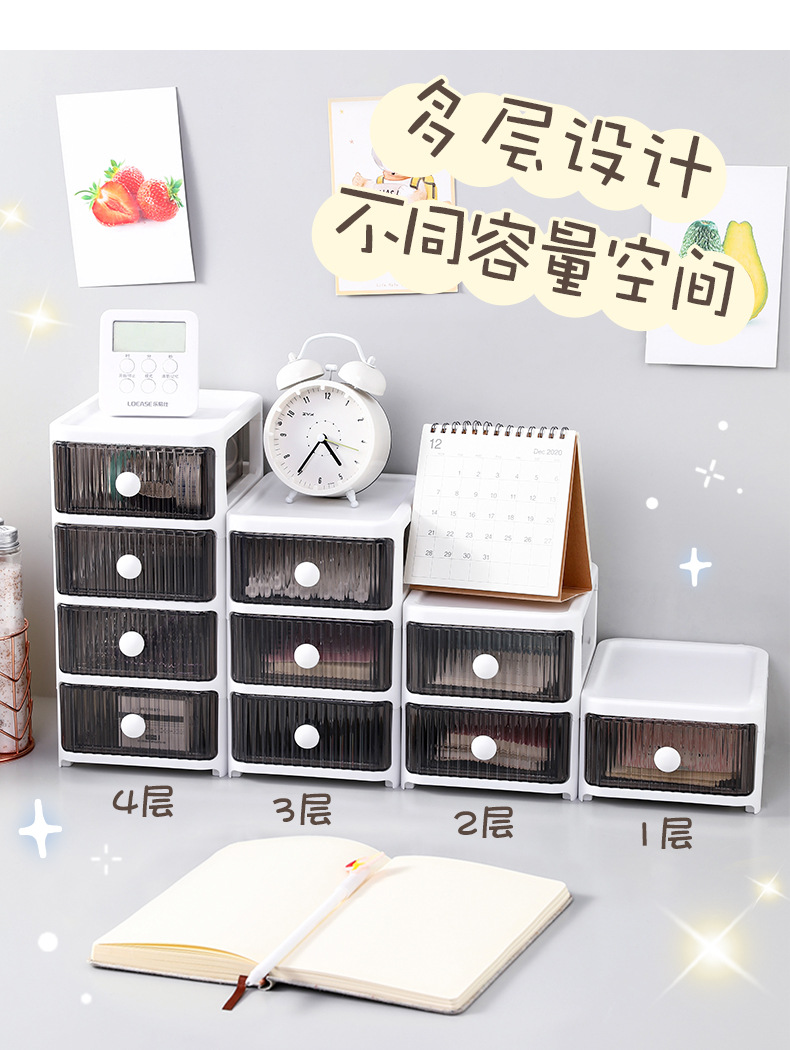 Desktop large-capacity storage box, dressing table, skin care product organization rack, multi-layer drawer storage box for student stationery pic 10