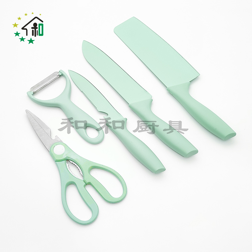 现货厨房不锈钢刀具6件套刀 家用宝宝辅食刀水果刀剪组合礼品套装详情8