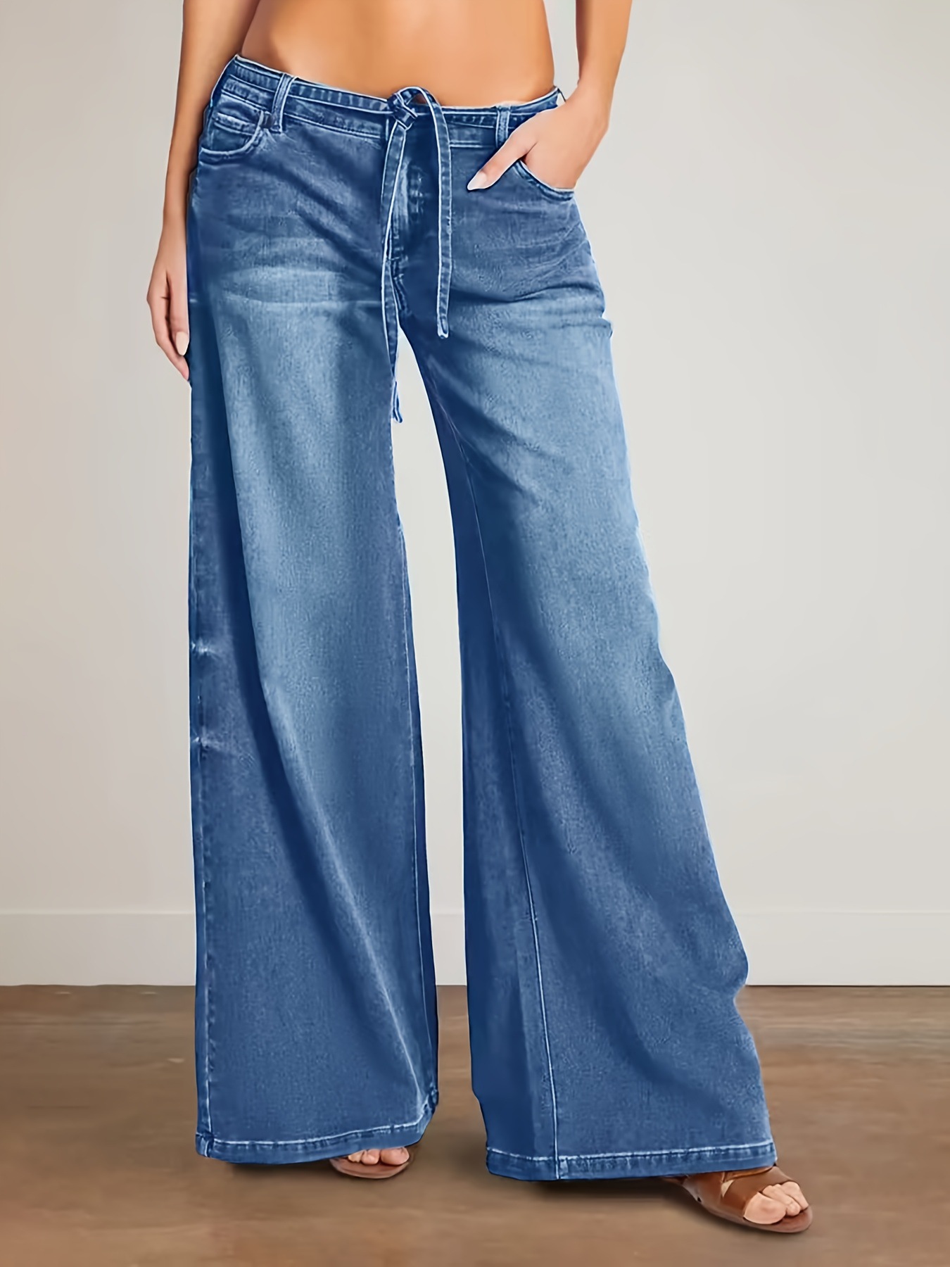 2025 nuevo cross-border amazon venta caliente en europa y los Estados Unidos nuevo estilo de mujer sin balas multiplex suelto pantalones de pierna ancha pic 1