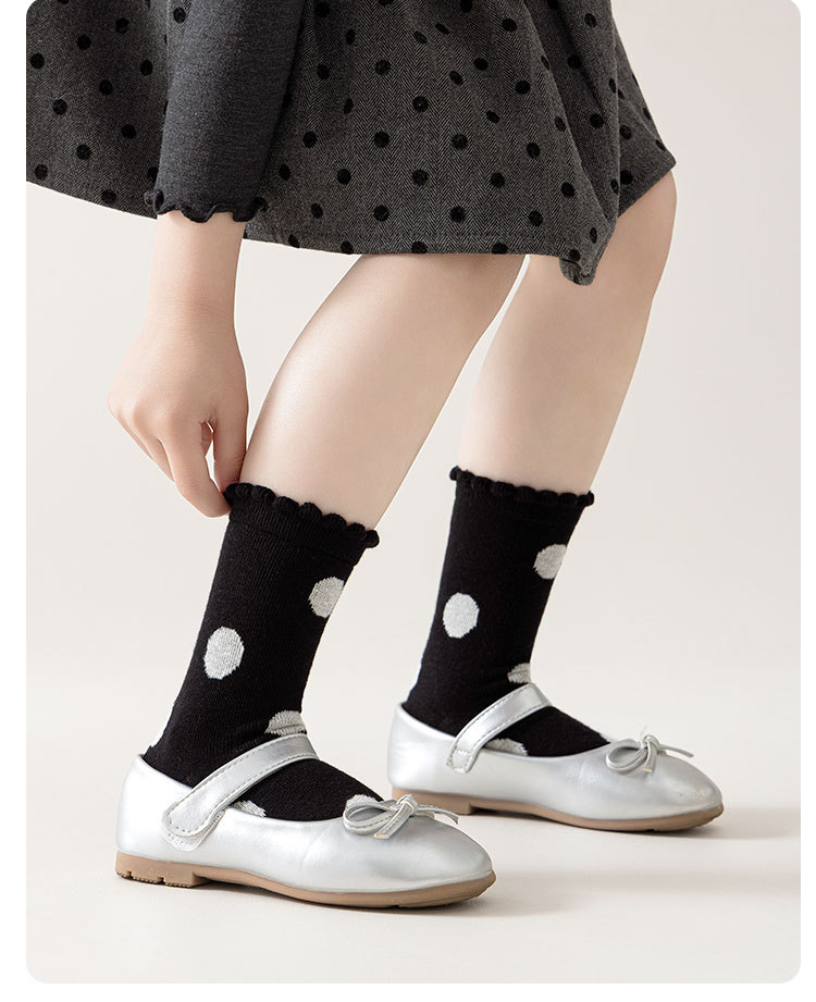 2025秋冬儿童袜子甜美双纱中筒无骨可爱小狗女童春秋季A类舒适透气详情19
