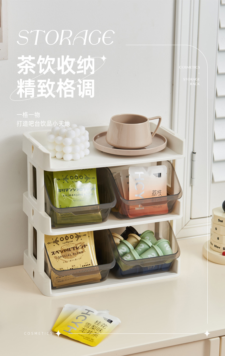 新款置物架办公室茶水间咖啡胶囊茶包展示架家用桌面化妆品收纳架详情2