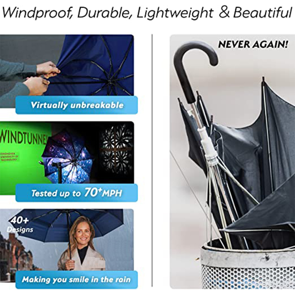 双层透气折叠伞全自动一键开收防风三折伞跨境热销单品2024爆款伞详情6