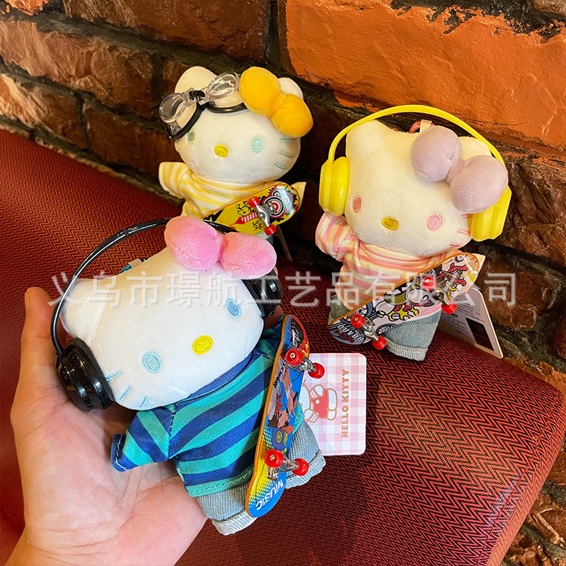 网红可爱hellokitty小挂件毛绒公仔kitty凯蒂猫正版kt猫包包挂件详情8