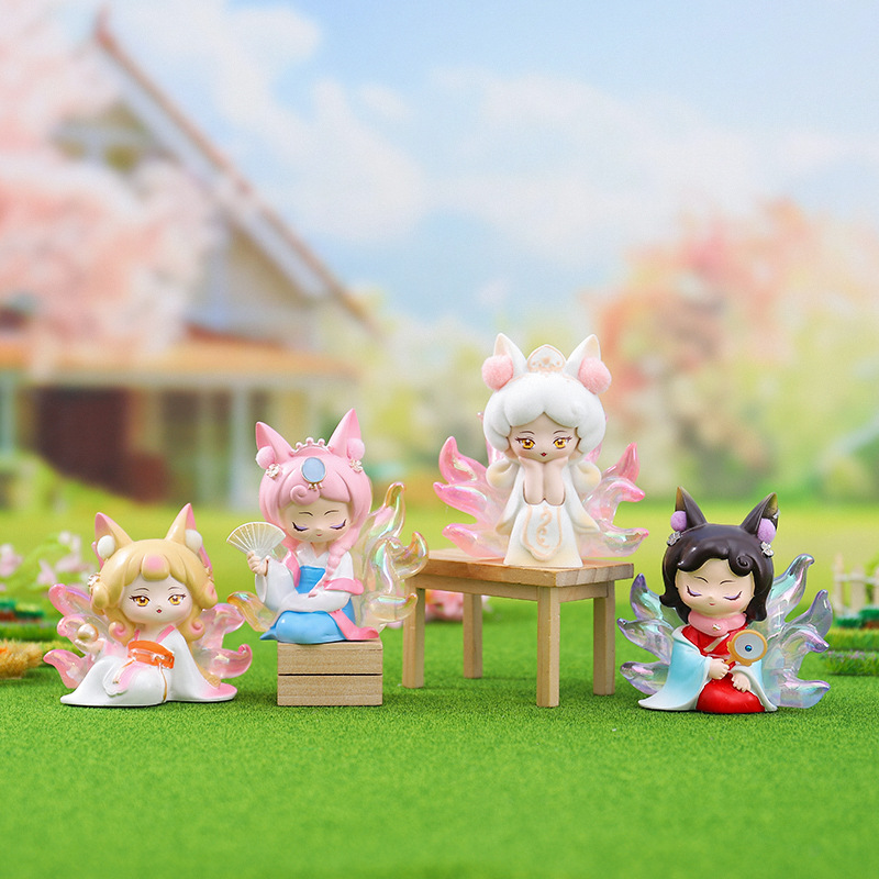 ins少女心九尾雅集网红手办青丘狐狸潮玩盲盒女生公仔小礼物批发详情16