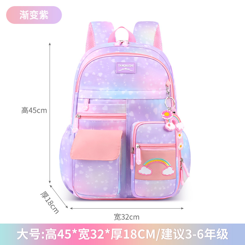 跨境schoolbag 冰箱开门小学生书包女超轻减负彩虹儿童双肩包批发详情22