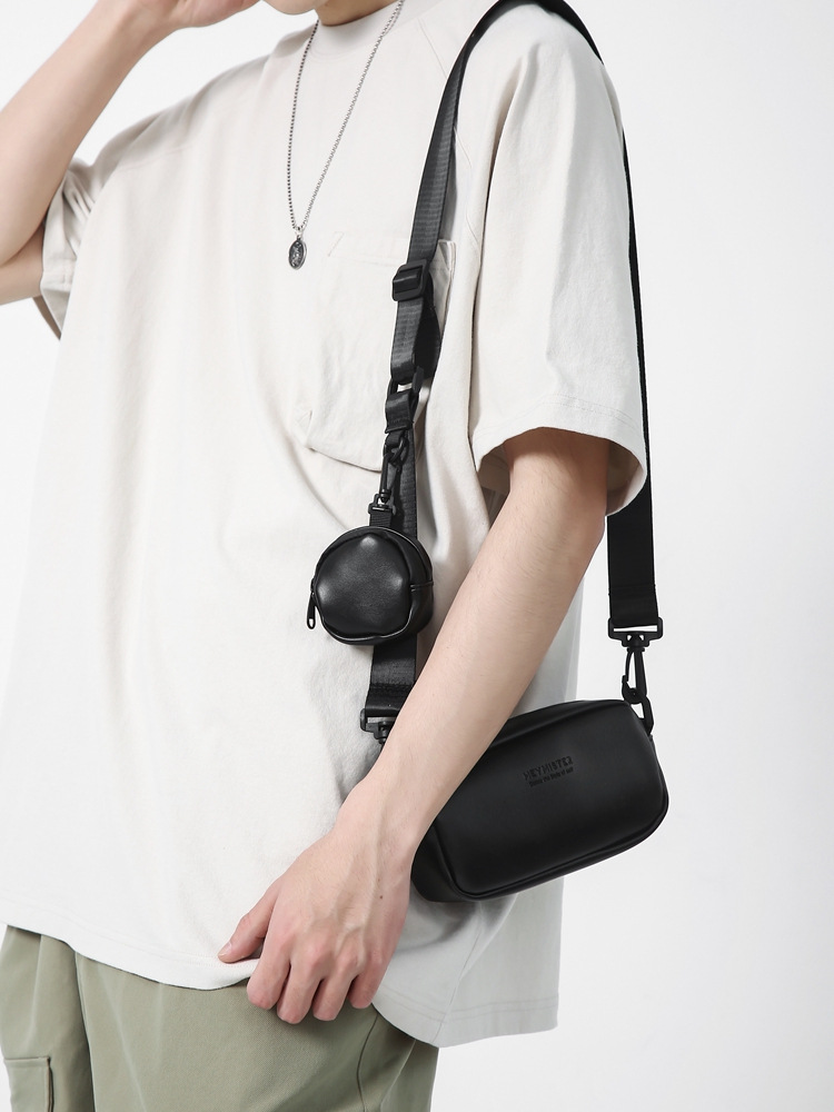 2026新款PU男士斜挎包韩版休闲小方包ins单肩包潮男情侣背包代发详情33