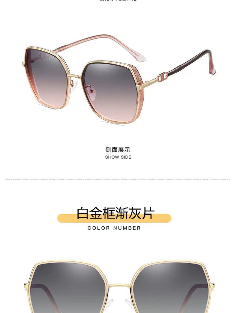 新款网红大框墨镜女潮防光太阳镜防晒防紫外线高级感大脸显瘦时尚详情17