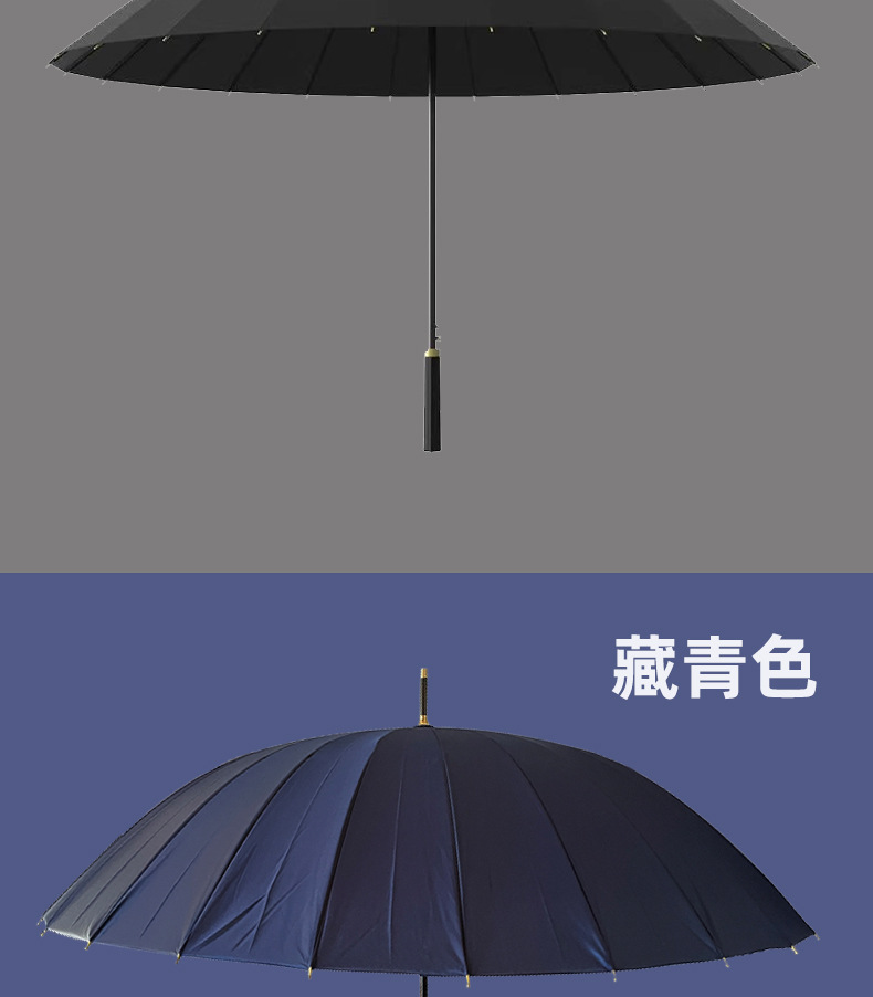 24骨批发加大加厚自动直杆商务伞广告伞长柄印logo抗风暴男大雨伞详情13