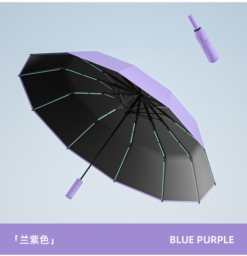 60骨纤维抗风折叠商务全自动晴雨伞 黑胶防晒遮阳防紫外线太阳伞详情17