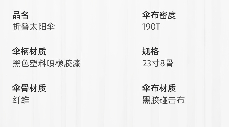 Wholesale of 8-bone black rubber folding sun umbrellas, portable umbrellas, semi-automatic sun protection umbrellas, all-weather gift umbrellas pic 15