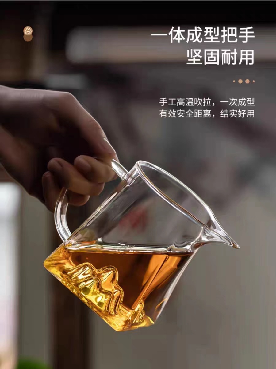 功夫茶具大小号公杯耐热温高硼硅玻璃加厚公道杯茶漏过滤网分茶器详情17