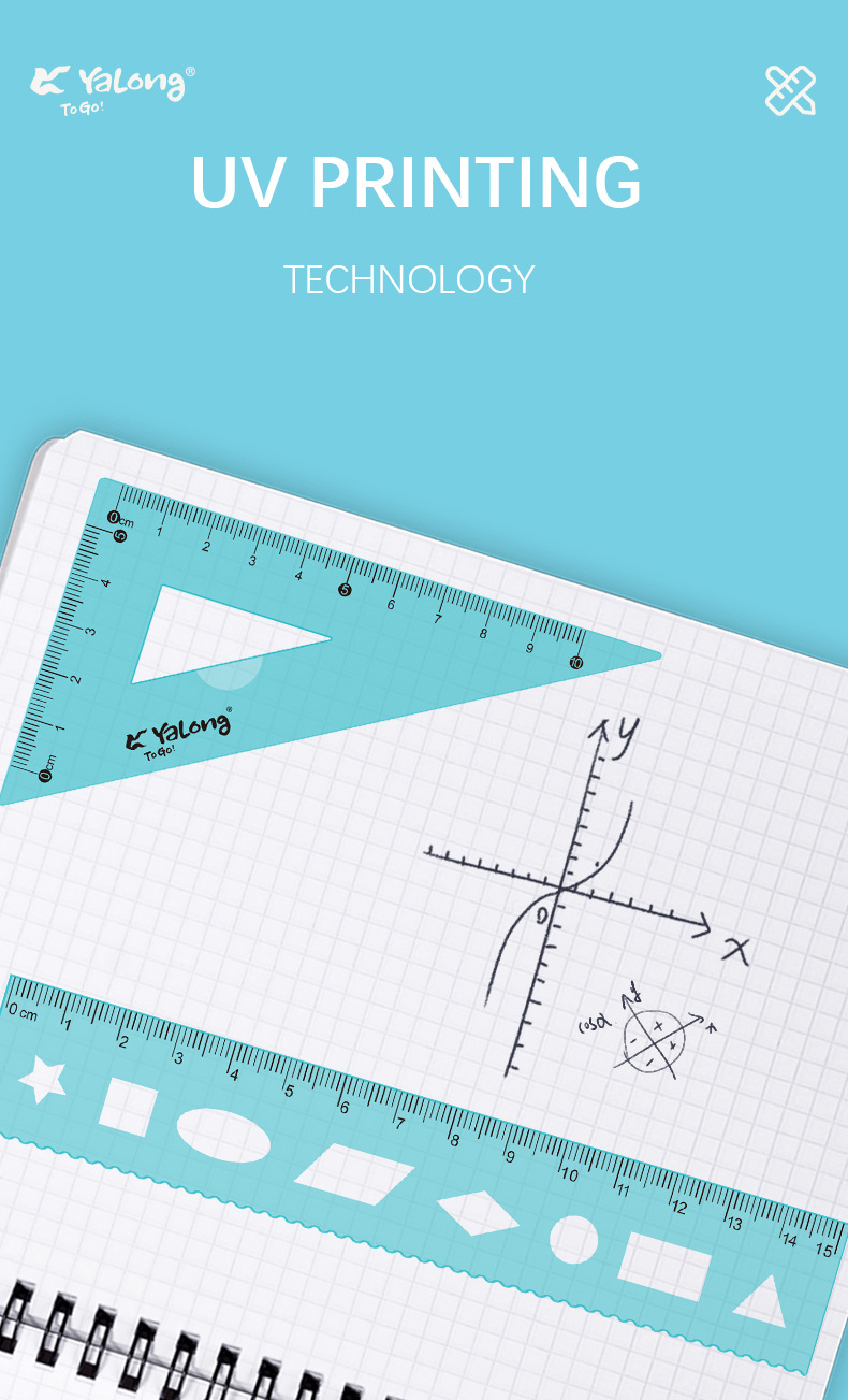 Yalong Cross-border wholesale flexible rulers, student stationery, geometric rulers 15 cm, plastic in multiple sizes, 4 pieces ruler sleeves pic 4