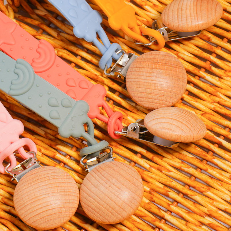 跨境爆款硅胶安抚奶嘴链多功能硅胶奶嘴链宝宝牙胶防掉链防丢绳子详情4