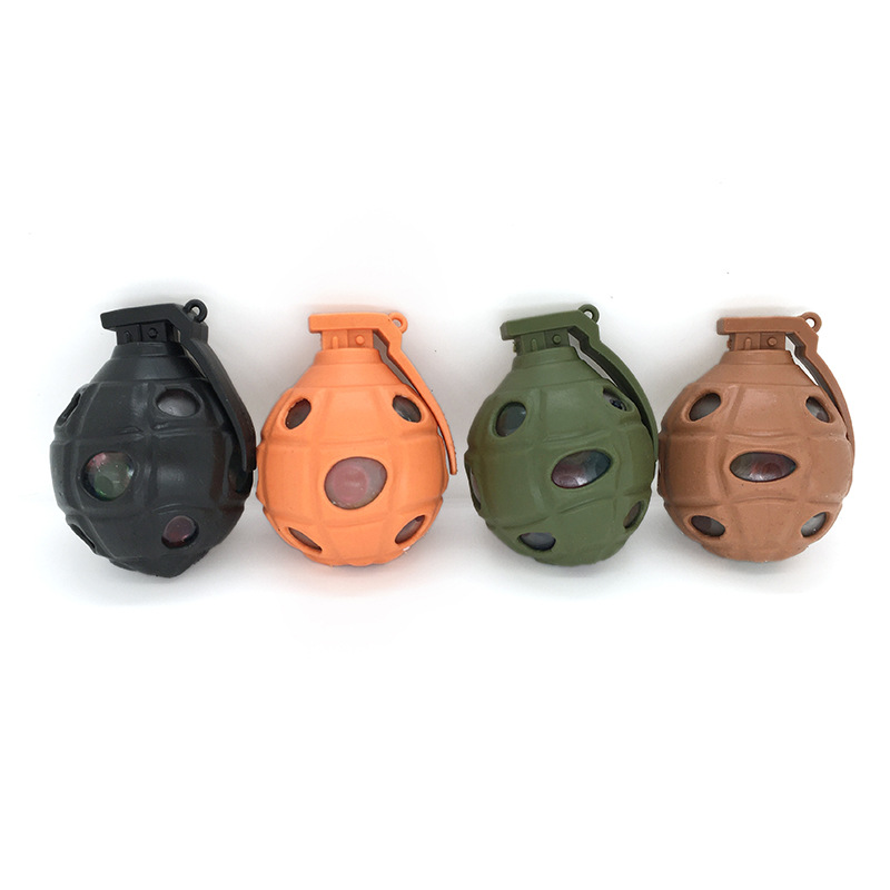 Cross-border best-selling hole ball release simulation grenade toy, cute weapon, TPR soft rubber adult throwing toy pic 7