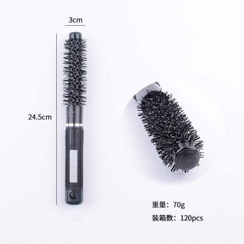 跨境美发工具圆筒卷发专业造型手柄陶瓷铝管梳导热空气铝管美发梳详情6