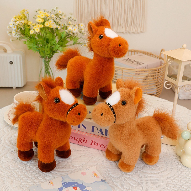 马年吉祥物国潮毛绒玩具仿真小马驹可旋转头部站姿生肖玩偶新年礼物详情4